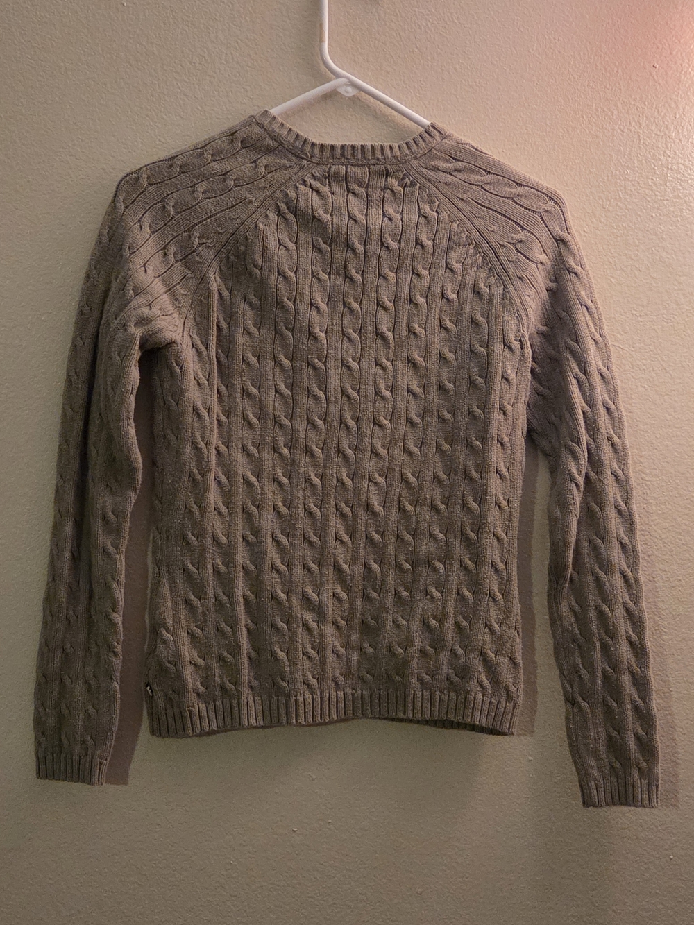 Tommy Hilfiger Women's Cable Knit Crewneck Sweater - Beige - Picture 2 of 3